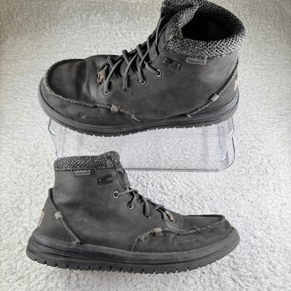 Hey Dude Scott Grip Boots Women 7.5 Grey Excellent Lightweight Ankle Booties